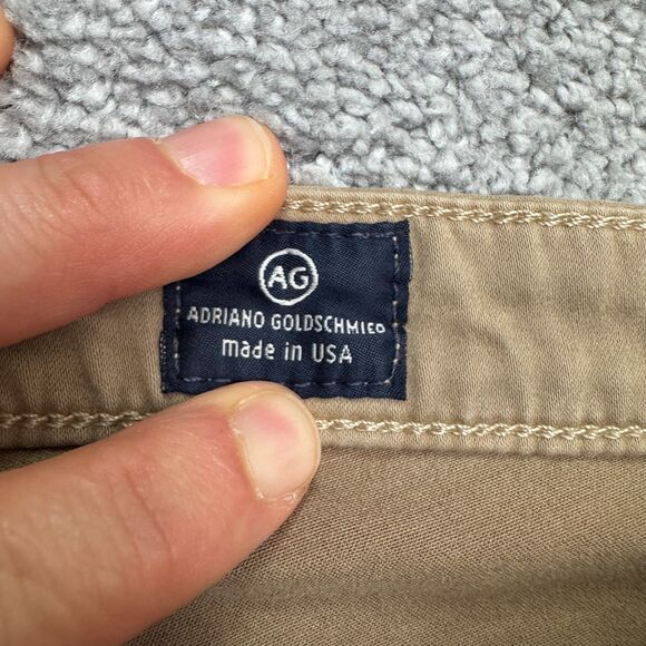 AG Adriano Goldschmied The Stilt Cigarette Pants Womens 28R Tan Khaki Straight - Picture 7 of 16
